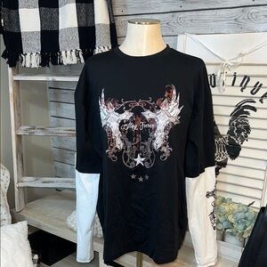 Men's Romwe Black and White Long Sleeve Shirt